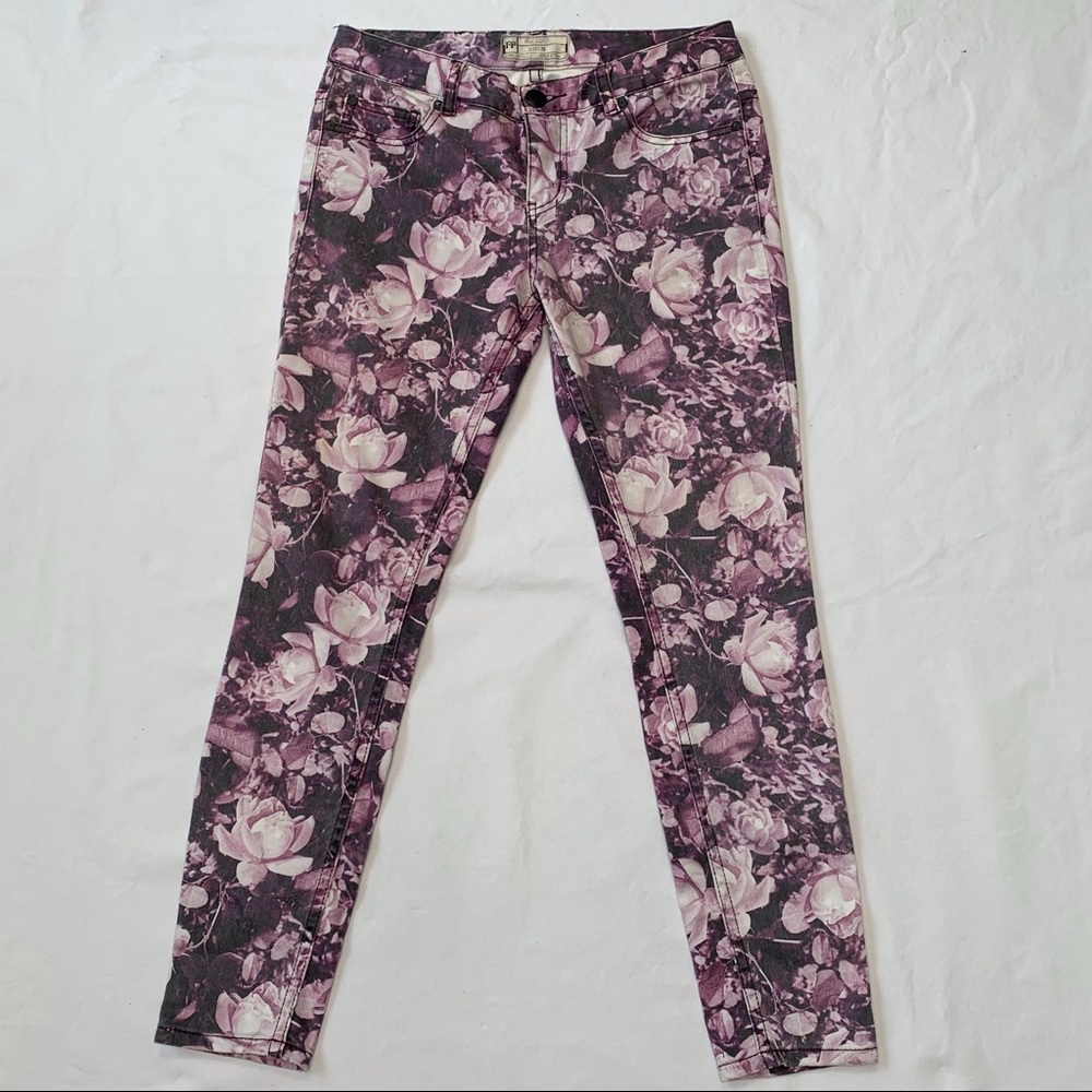 Free People Floral Skinny Jeans